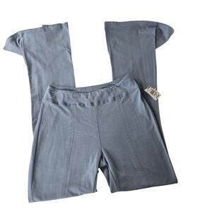 Meijer NWT split hem flare bottom stretch leggings pants medium light blue